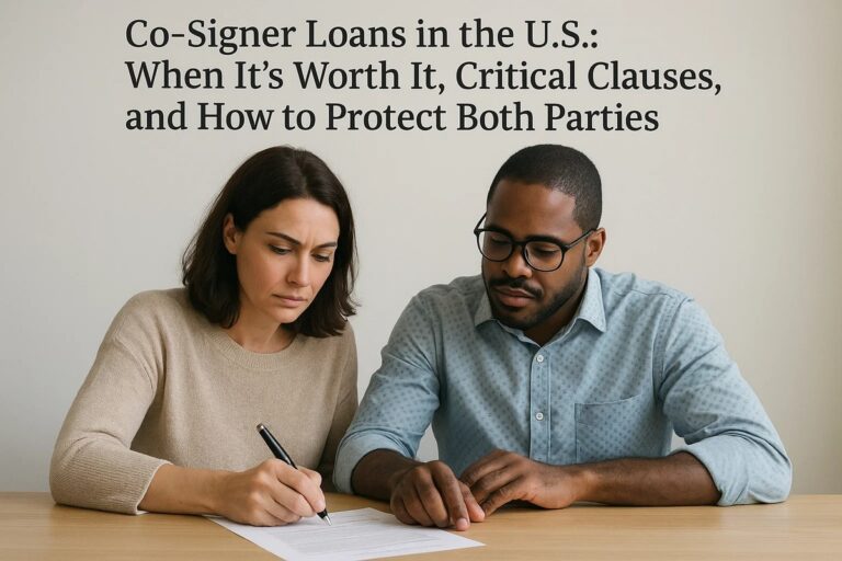 Co-signer loans in the U.S.: when it’s worth it, critical clauses, and how to protect both parties