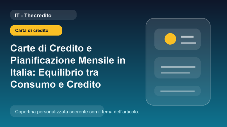 Carte di Credito e Pianificazione Mensile in Italia: Equilibrio tra Consumo e Credito
