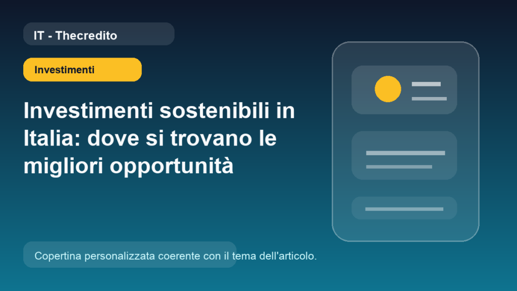 Investimenti sostenibili in Italia: dove si trovano le migliori opportunità