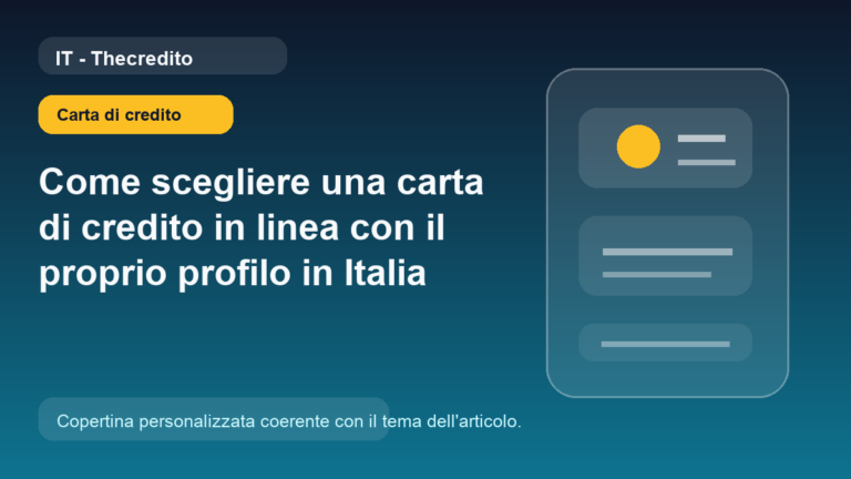 Come scegliere una carta di credito in linea con il proprio profilo in Italia